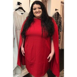 Eloquii red cape sheath dress